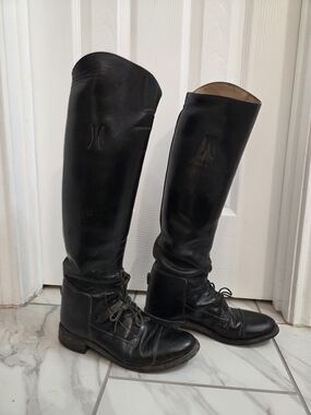 Women’s Black Leather Tall English Riding Boots